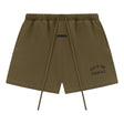Fear Of God Essentials Logo Sweat Shorts Olive - ORIGINALFOOK