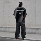AllSaints Underground Logo Striped Tee Black (Rare)