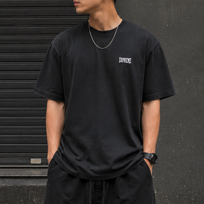 トップス supreme 2023fw warm up tee Black Buy Supreme Warm Up Logo Tee Washed Black online in Singapore