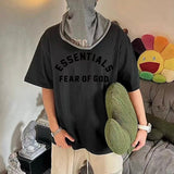 Fear of God Essentials Core Felt Logo Drop Shoulder Tee Jet Black (Oversized) FEAR OF GOD FEAR OF GOD - originalfook singapore