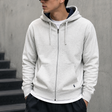 Grey marl Ralph Lauren zip hoodie from POLO RALPH LAUREN, showing the front view with a full zip and logo detail.
