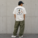 White Human Made Japanese-Style Duck Tee featuring a printed duck graphic, casual crewneck shirt for streetwear fashion.