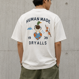 White Human Made Japanese-Style Duck Tee featuring a graphic print of a duck on the front, casual apparel for streetwear style.