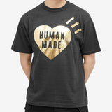 Human Made Metallic Foil Heart Tee Black HUMAN MADE HUMAN MADE - originalfook singapore