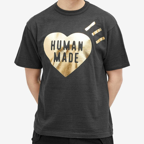 Human Made Metallic Foil Heart Tee Black HUMAN MADE HUMAN MADE - originalfook singapore