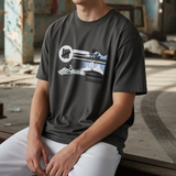 Gray Undefeated Jet Ski Tee shirt with graphic design, casual streetwear style, and comfortable fit.