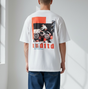 White Undefeated Moto Tee featuring graphic print, casual fit, and short sleeves, showcasing streetwear style.