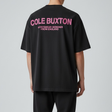 Cole Buxton Signature Tee in vintage black with pink accents, casual apparel featuring a relaxed fit and classic design.