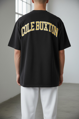 Yellow Cole Buxton Arc Tee vintage black apparel with graphic design, casual fit, and soft fabric.