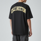 Cole Buxton Yellow Arc Tee vintage black apparel, showing the black T-shirt with yellow arc design on the front.