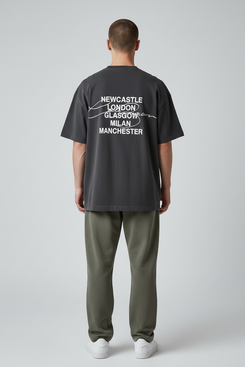 Cole Buxton City Tee in vintage black, casual cotton t-shirt with classic fit and minimalist design, perfect for everyday wear.
