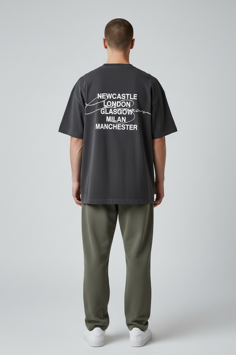 Cole Buxton City Tee in vintage black, casual cotton t-shirt with classic fit and minimalist design, perfect for everyday wear.