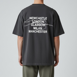 Cole Buxton City Tee in vintage black, casual apparel featuring a classic fit with minimal branding, shown on a plain background.