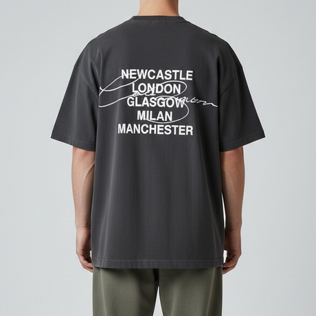 Cole Buxton City Tee in vintage black, casual apparel featuring a classic fit with minimal branding, shown on a plain background.