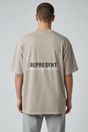 Represent Patron Of The Club Tee Mudstone, men's casual t-shirt in mudstone color with logo design, from the REPRESENT apparel collection.