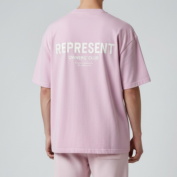 Lilac Represent Owners Club Logo Tee featuring the brand's distinctive graphic on the front, casual fit, and comfortable fabric.