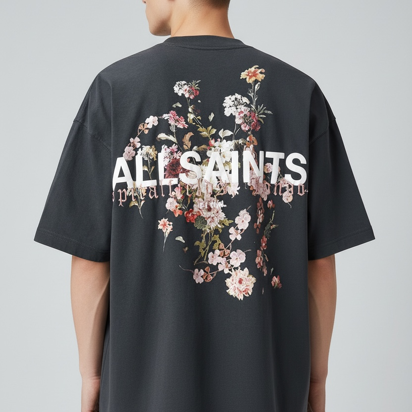 Buy AllSaints Valen Floral Tee Washed Black in Singapore