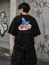 Black FR2 Water Rabbits T-shirt featuring a graphic print, casual apparel by #FR2, showcasing a stylish, everyday clothing option.