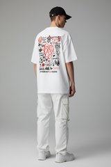White Takashi Murakami Verdy X HB 20th Anniversary limited edition T-shirt with vibrant graphic design.