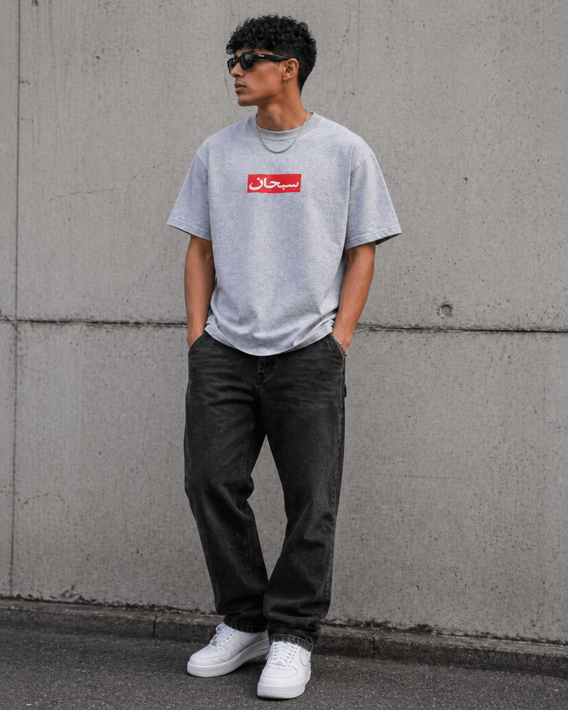 トップス Supreme Arabic Box Logo Heather Grey Buy Supreme Arabic Box Logo Tee Heather Grey online in Singapore
