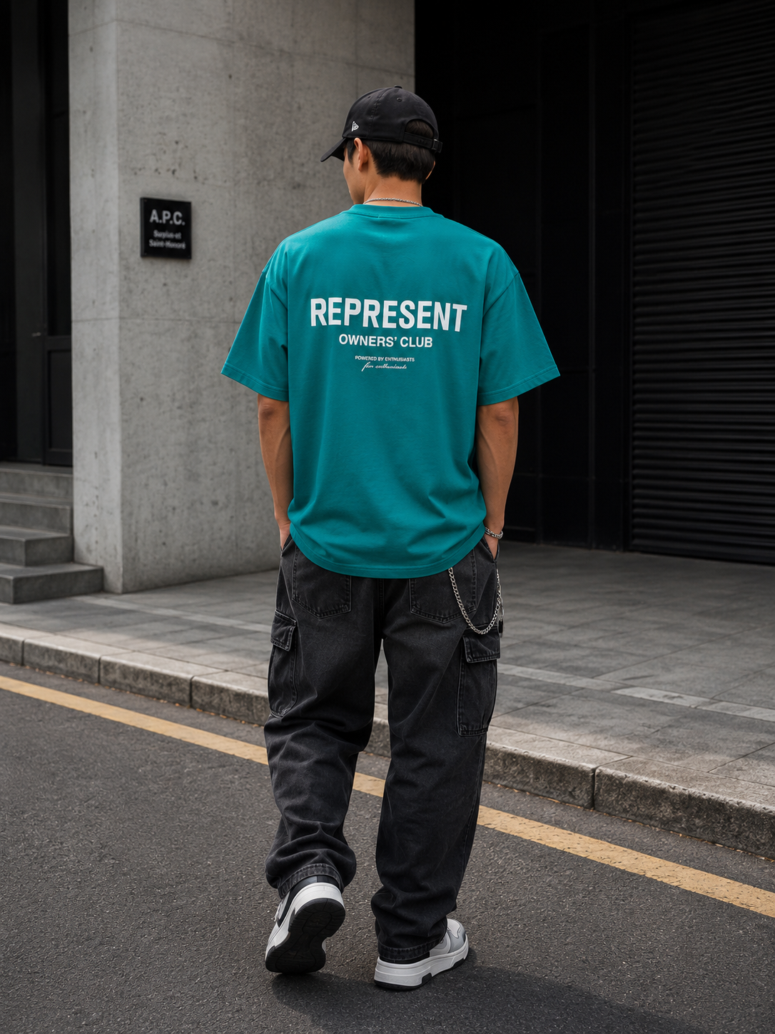 Teal Represent Owners Club Logo T-shirt featuring the brand's graphic design on the front.