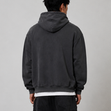 Represent Shark Jaws Hoodie Off Black, front view showing black hoodie with shark jaw graphic and drawstring hood.