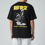 Black FR2 Bunny Seduction tee featuring a bold graphic design, displayed on a flat lay with a casual, stylish vibe.