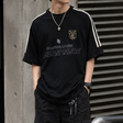 Black MasonPrince Millennium OV raglan tee shirt with contrasting sleeves, casual apparel for everyday wear.