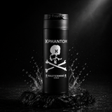 Mastermind Japan Thermo Water Bottle 500ml, black stainless steel with logo, durable accessory for hot and cold beverages.