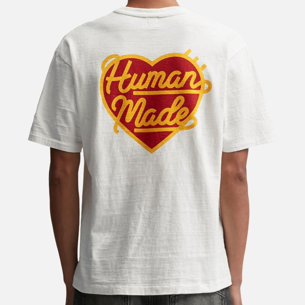 Human Made Red Heart Badge Tee White HUMAN MADE HUMAN MADE - originalfook singapore