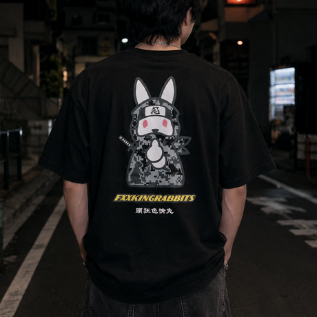 Black FR2 Ninja Tee from the FR2 apparel collection, featuring a bold ninja graphic on soft cotton fabric.