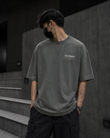 AllSaints Underground Logo Tee in Garnet Green, casual men's t-shirt with logo print, soft cotton fabric, stylish everyday apparel