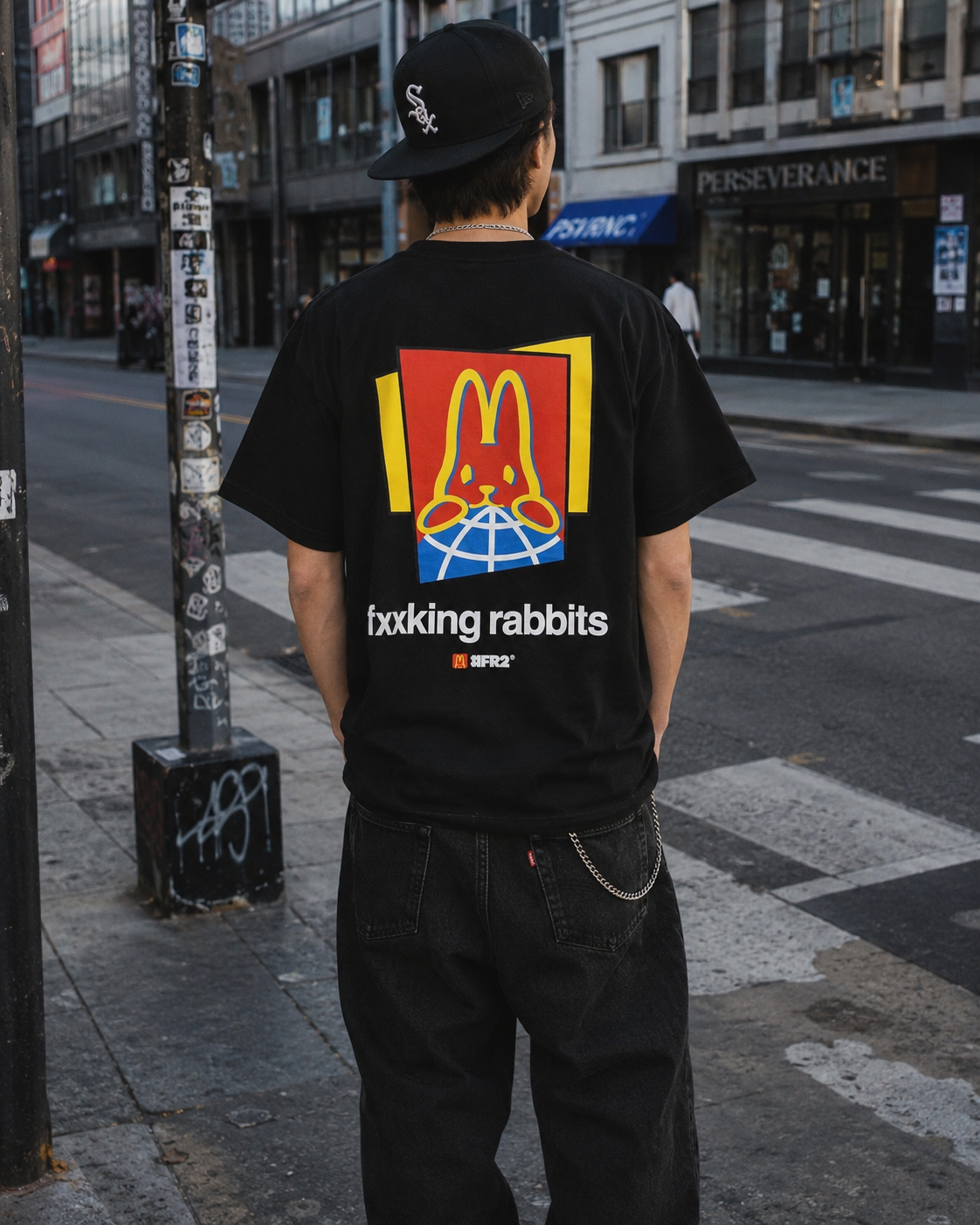 Black FR2 M Logo Tee featuring the brand's signature logo on the front, casual apparel perfect for everyday wear.