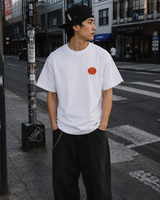 White FR2 M Logo Tee from the FR2 apparel collection, featuring the brand's signature logo on the front.