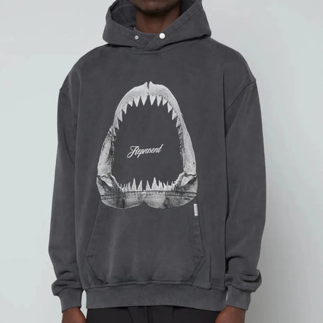 Represent Shark Jaws Hoodie Off Black REPRESENT REPRESENT - originalfook singapore