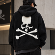 Black and white Mastermind World Lounge Hoodie by MASTERMIND JAPAN, featuring a casual fit with logo details visible.
