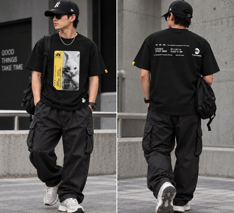 Black FR2 Subway Card Tee, a casual T-shirt featuring subway card graphic, made by #FR2, with a relaxed fit and minimalist style.