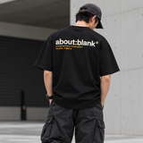 Black AboutBlank Collection Tee from ABOUT:BLANK, casual apparel with a comfortable fit and clean design.