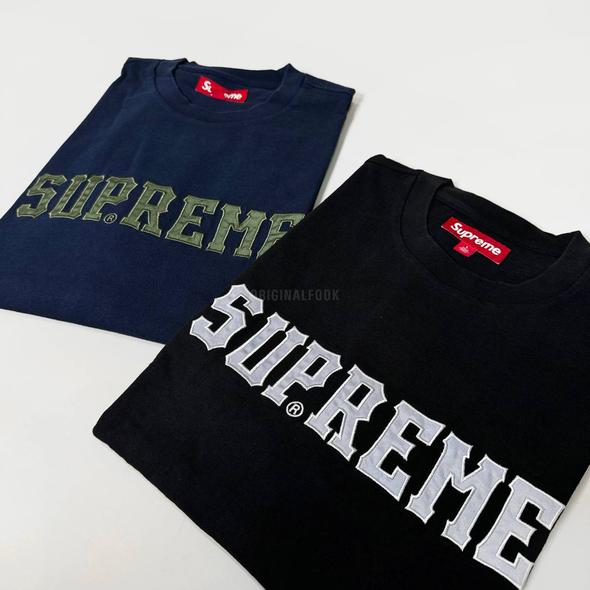 Supreme Twill Applique Patch Tee Black SUPREME SUPREME - originalfook singapore