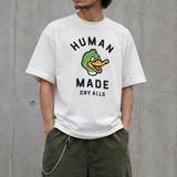 White Human Made Duck Tee featuring a printed duck graphic on the front, casual short-sleeve apparel for streetwear style.