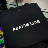 Balenciaga Mirror Logo Medium Fit Tee Black BALENCIAGA BALENCIAGA - originalfook singapore