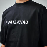 Balenciaga Mirror Logo Medium Fit Tee Black BALENCIAGA BALENCIAGA - originalfook singapore