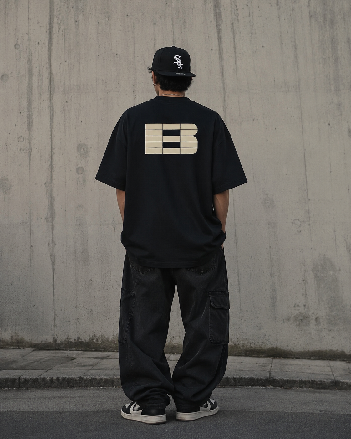 Boneless B Foam Logo Navy T-shirt, casual apparel with branded design, featuring a navy blue color and soft fabric.