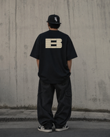 Boneless B Foam Logo Navy T-shirt, casual apparel with branded design, featuring a navy blue color and soft fabric.