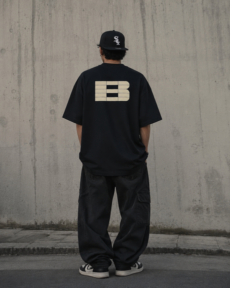 Boneless B Foam Logo Navy T-shirt, casual apparel with branded design, featuring a navy blue color and soft fabric.