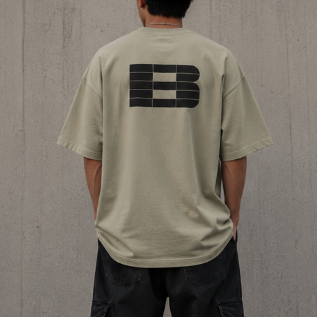 Boneless B Foam Logo Tee in khaki brown, casual apparel with a front logo design, made for comfortable everyday wear.