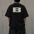 Black Boneless B Foam Logo Tee shirt from BONELESS apparel featuring a bold foam logo design on the front.