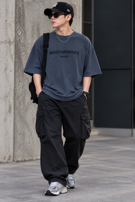 MasonPrince Classic Spray Logo Tee Haze Blue