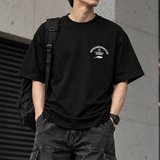 Black NEIGHBORHOOD SS-6 Tee shirt displayed on a hanger with visible branding and casual fit.
