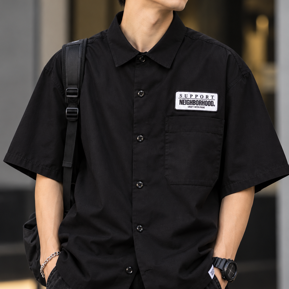 Neighborhood Classic Work Short Sleeve Shirt Black